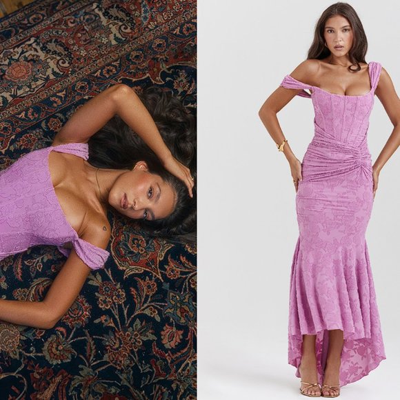 HOUSE OF CB 'Cesca' Rose Pink Floral Maxi Dress NWOT - Picture 2 of 9